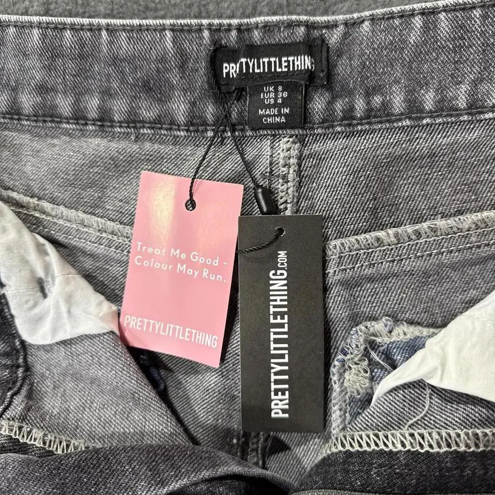 PrettyLittleThing Distressed Denim Jeans size 4 - Picture 2 of 3